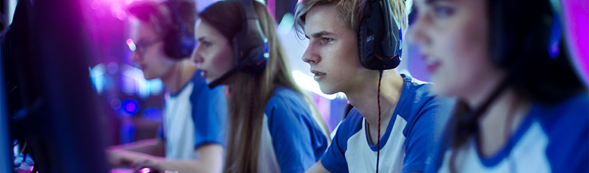 Participants compete at an Esports event