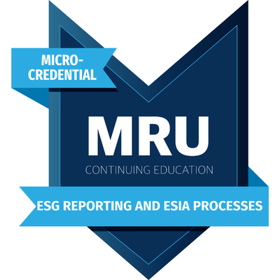 MRU micro credential ESG reporting ESIA processes logo