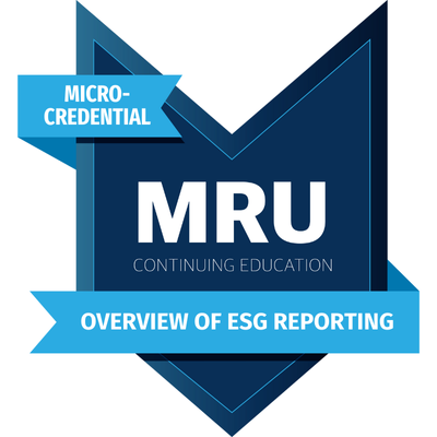 MRU micro credential Overview of ESG Reporting logo