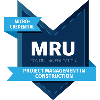 MRU micro credential Project Management in Construction logo